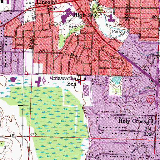 Topographic Map of Menomonee Falls 4K Collaboration School, WI