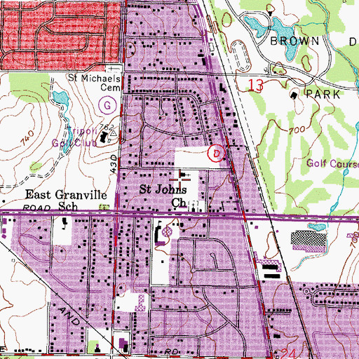 Topographic Map of Loving Shepherd Lutheran School, WI