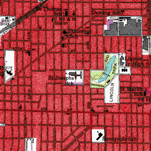 Topographic Map of Kenosha Montessori School, WI