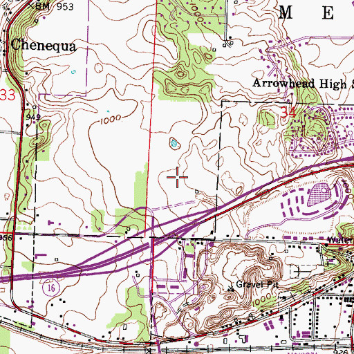 Topographic Map of Lake Country Lutheran High School, WI
