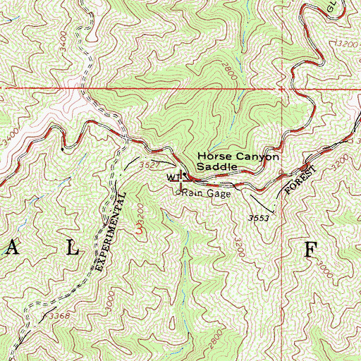 Topographic Map of Horse Canyon Saddle, CA