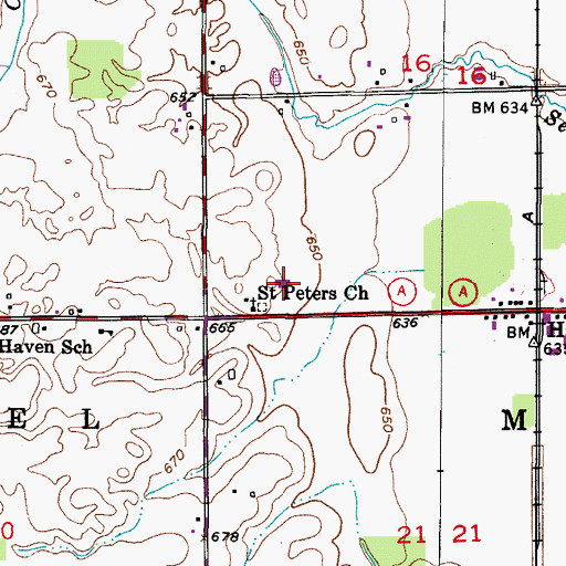 Topographic Map of Willowglen Academy - North, WI