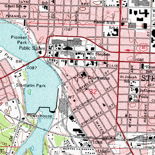 Topographic Map of Juvenile Detention School, WI