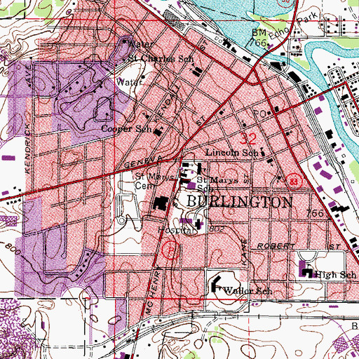 Topographic Map of Catholic Central High School, WI