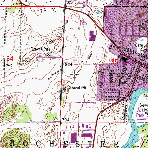 Topographic Map of Woodfield Elementary School, WI