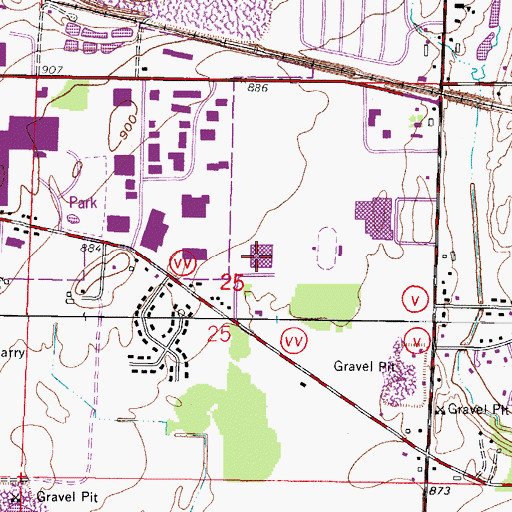 Topographic Map of Templeton Middle School, WI