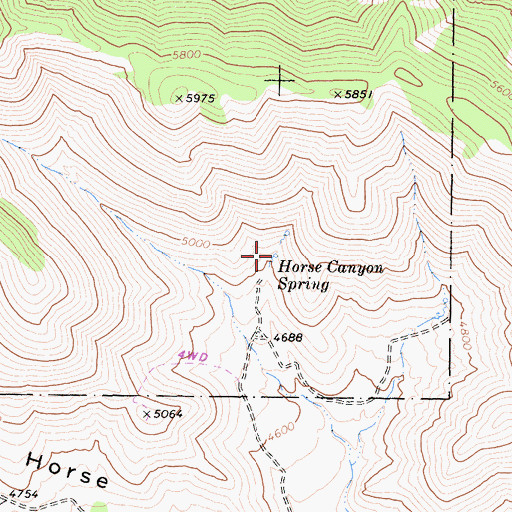 Topographic Map of Horse Canyon Spring, CA
