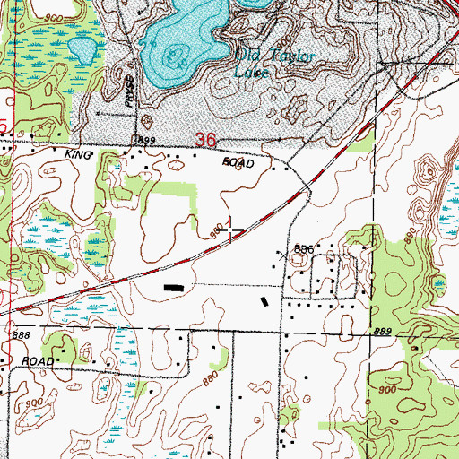 Topographic Map of Waupaca High School, WI