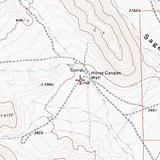 Topographic Map of Horse Canyon Well, CA