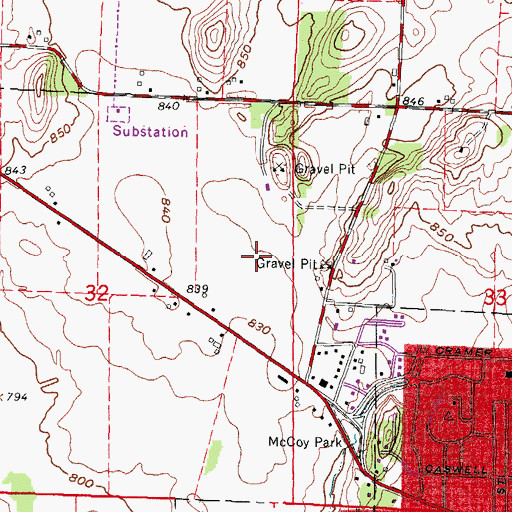 Topographic Map of Fort Atkinson High School, WI