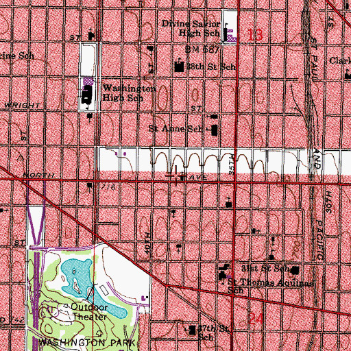 Topographic Map of Business and Economics Academy, WI