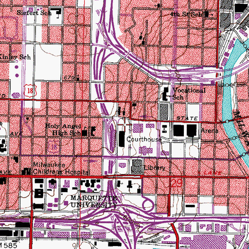 Topographic Map of Milwaukee County Youth Education Center, WI