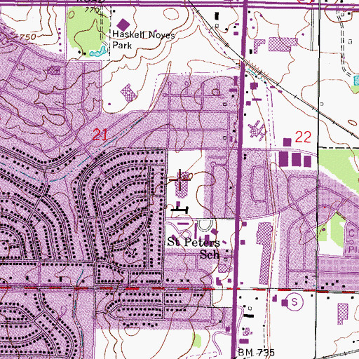 Topographic Map of Foster and Williams High School, WI