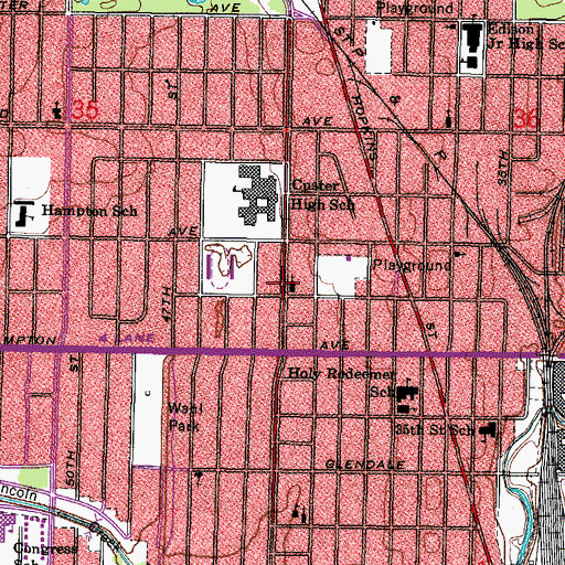 Topographic Map of Assata School, WI
