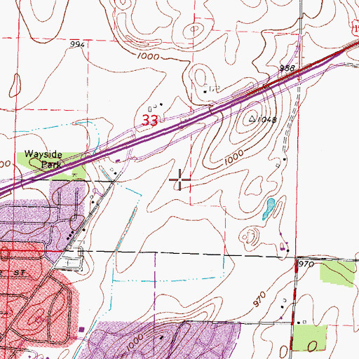Topographic Map of Patrick Marsh Middle School, WI