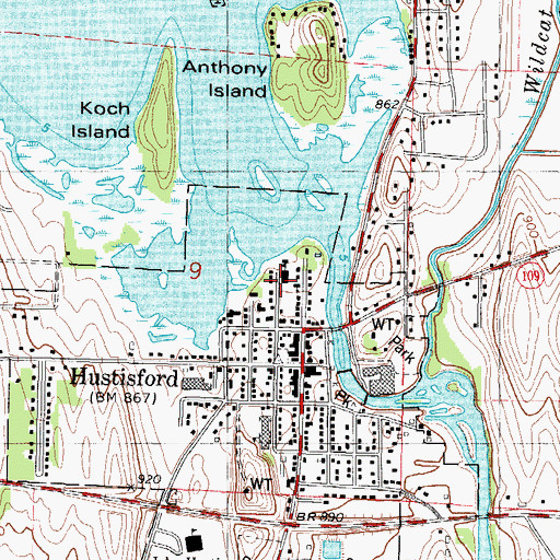 Topographic Map of Bethany Lutheran School, WI