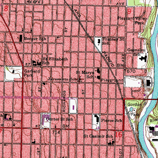 Topographic Map of Saint Philips Lutheran School, WI