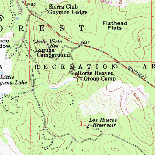 Topographic Map of Horse Heaven Group Camp, CA