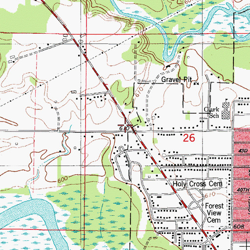 Topographic Map of Saint John's Lutheran School, WI