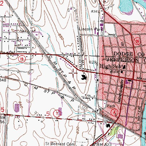 Topographic Map of Maranatha Baptist Academy, WI