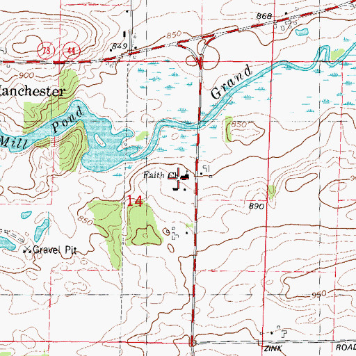 Topographic Map of Faith Lutheran School, WI