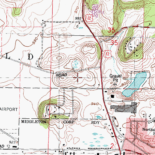 Topographic Map of Westside Christian School, WI