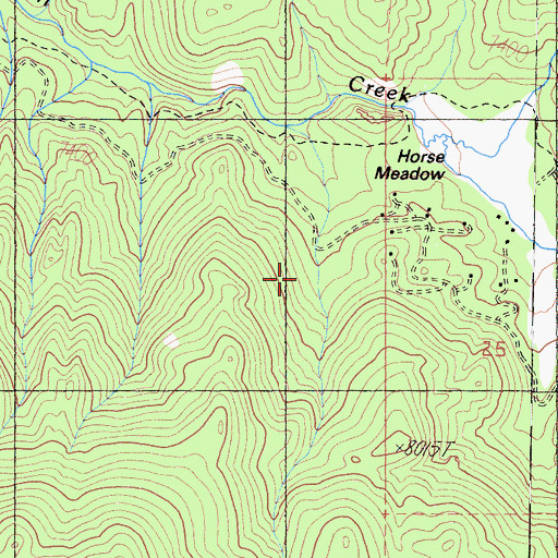 Topographic Map of Horse Meadow, CA
