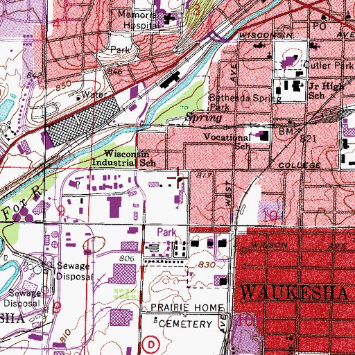 Topographic Map of Harvey Philip Alternative Charter School, WI