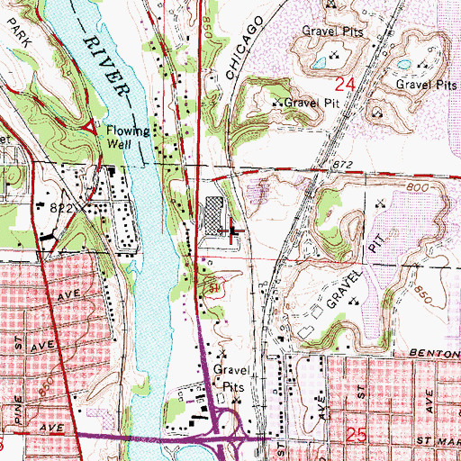 Topographic Map of TAGOS Leadership Academy, WI