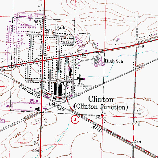 Topographic Map of Lang Immersion for Tomorrow School, WI