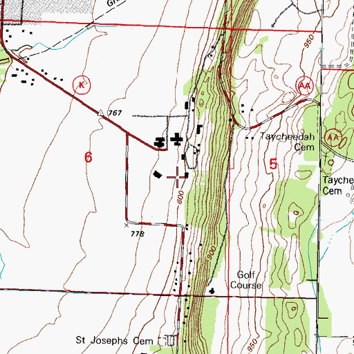 Topographic Map of Taycheedah Correctional Institution School, WI