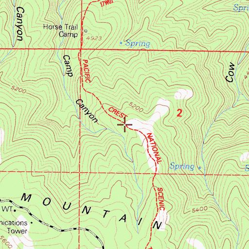 Topographic Map of Horse Trail, CA