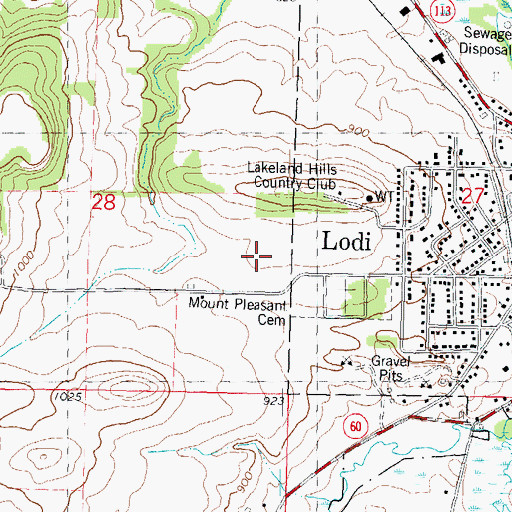 Topographic Map of Lodi Middle School, WI