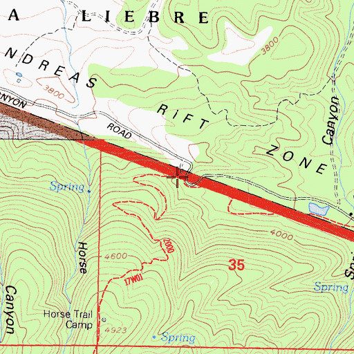 Topographic Map of Horse Trail Campground, CA
