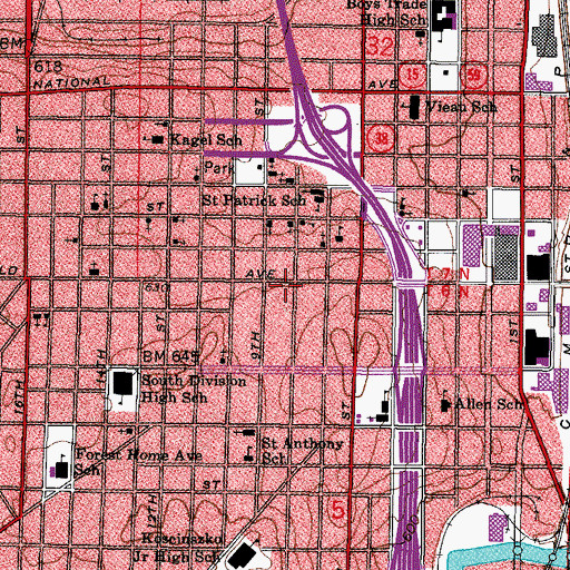 Topographic Map of La Causa Early Childhood School, WI