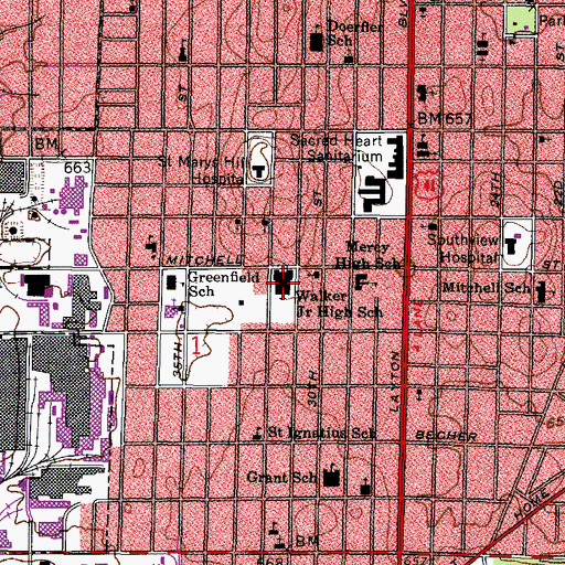 Topographic Map of Academia de Leguaje y Bellas - Alba, WI