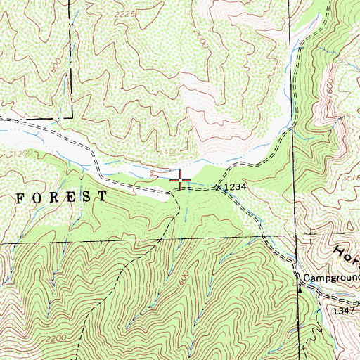 Topographic Map of Horseshoe Canyon, CA