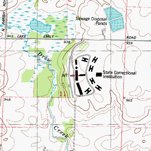 Topographic Map of Fox Lake Correctional Institution School, WI