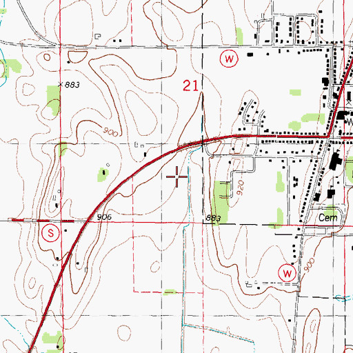 Topographic Map of Dodgeland Elementary School, WI