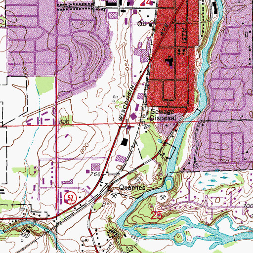 Topographic Map of Blue Sky School of Professional Massage and Therapeutic Bodywork, WI