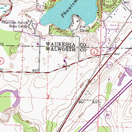 Topographic Map of Nature's Classroom Montessori School, WI