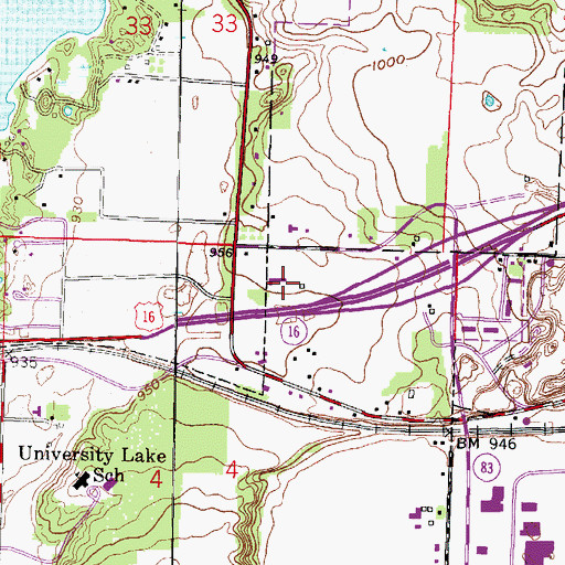 Topographic Map of Divine Redeemer Lutheran School, WI