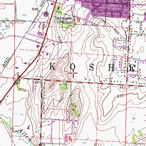 Topographic Map of Saint Joseph Catholic School, WI