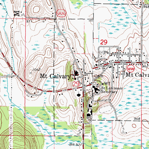 Topographic Map of Consolidated Parochial Elementary School, WI