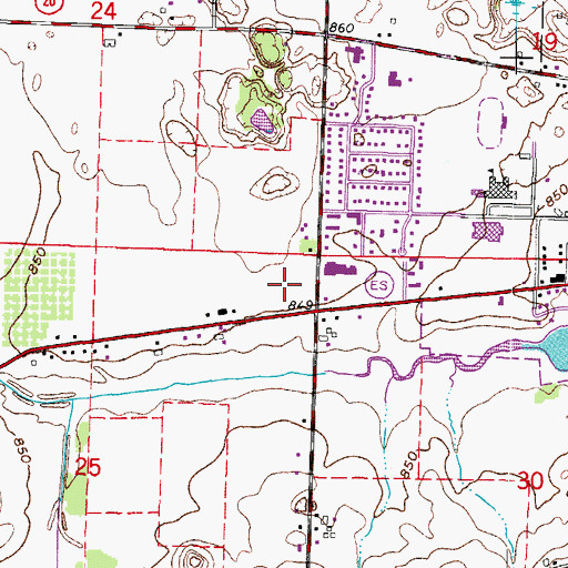 Topographic Map of Prairie View Elementary School, WI