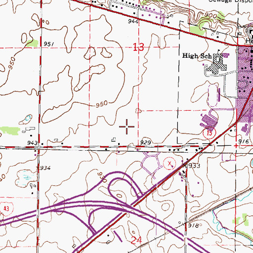 Topographic Map of Turtle Creek Elementary School, WI
