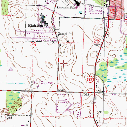 Topographic Map of Central Middle School, WI