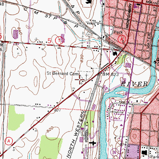Topographic Map of Faith Lutheran School, WI