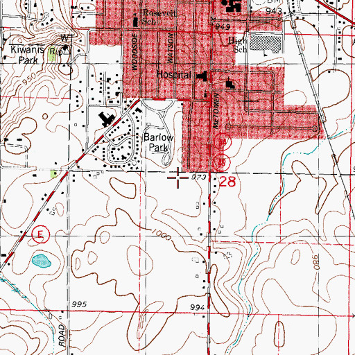 Topographic Map of Barlow Park Elementary School, WI