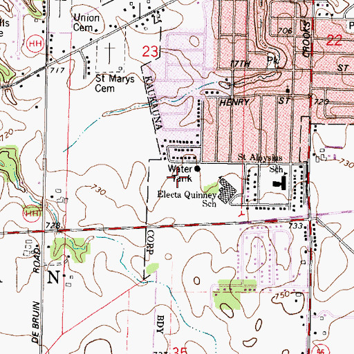Topographic Map of Dr H B Tanner Elementary School, WI